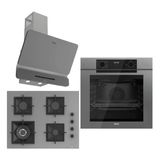 Ferre Grey FryArt 3 Lü Ankastre Set ( QEP63CPR - SC408-WFA - D082-SA ) A++ Sessiz Davlumbaz - 65 cm Wok Bek Ocak