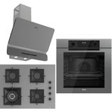 Ferre Grey FryArt 3 Lü Ankastre Set ( QEP63CPR - SC408-WFA - D082-SA ) A++ Sessiz Davlumbaz - 65 cm Wok Bek Ocak