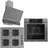 Ferre Grey Fryart 3 Lü Ankastre Set ( Qep63cpr - Ss208 - D082-sa ) A++ Sessiz Davlumbaz Gri