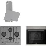 Ferre Gri Cam Ankastre Set D088 - Ln388 Döküm Izgara Ocak - Xe61mdv