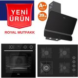 Ferre Lüx Fryart Siyah Ankastre Set ( XE64CS + SC405-WFA + D080-SA) 600M3 36 Db. Yüksek Emiş Gücü