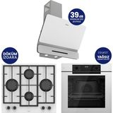 Ferre New Fryart Chef Edition Beyaz 3'lü Ankastre Set QEP63CB-LN386-D081SA