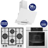 Ferre New Steamart & Fryart Chef Edition Beyaz 3'lü Ankastre Set QEP64CB-LN386-D064SA