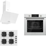 Ferre New White Flowart QMS63CB -SS206 - D087 Beyaz 3'lü Ankastre Set