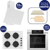 Ferre Pizzart & Fryart Beyaz Ankastre Set QEP65CB+CS206-FA+D078-SA
