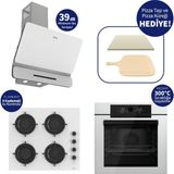 Ferre Pizzart & Fryart Beyaz Ankastre Set Qep65cb+Cs206-Fa+D081-Sa