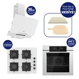 Ferre Pizzart & Fryart Beyaz Ankastre Set QEP65CB+SC206-FA+D064-SA - Döküm Izgara