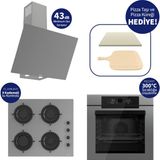 Ferre Pizzart & Fryart Gri Ankastre Set QEP65CPR+CS208-FA+D079-SA