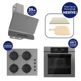 Ferre Pizzart & Fryart Gri Ankastre Set QEP65CPR+CS208-FA+D082-SA