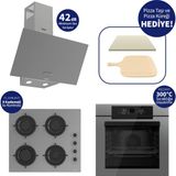 Ferre Pizzart & Fryart Gri Ankastre Set QEP65CPR+CS208-FA+D088-SA