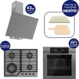 Ferre Pizzart & Fryart Gri Ankastre Set QEP65CPR+NT028-WFA+D079-SA - Özel Woklu Tasarım