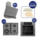 Ferre Pizzart & Fryart Gri Ankastre Set QEP65CPR+NT028-WFA+D082-SA - Özel Woklu Tasarım