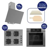 Ferre Pizzart & Fryart Gri Ankastre Set QEP65CPR+SS208+D079-SA