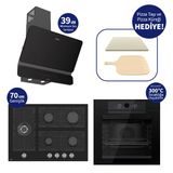 Ferre Pizzart & Fryart Siyah 5 Gözlü Ankastre Set QEP65CS+BL135+D080-SA