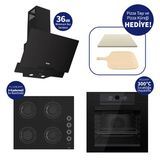 Ferre Pizzart & Fryart Siyah Ankastre Set QEP65CS+CS205-FA+D063-SA