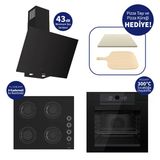 Ferre Pizzart & Fryart Siyah Ankastre Set QEP65CS+CS205-FA+D077-SA