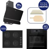 Ferre Pizzart & Fryart Siyah Ankastre Set QEP65CS+CS205-FA+D080-SA