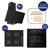 Ferre Pizzart & Fryart Siyah Ankastre Set QEP65CS+SC205-FA+D086-SA - Döküm Izgara