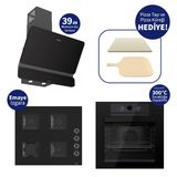 Ferre Pizzart & Fryart Siyah Ankastre Set QEP65CS+SS205+D080-SA