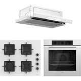 Ferre QBL62CB 60 cm Beyaz Cam Turbolu Ankastre Set A Enerji Sınıfı Modern Tasarım