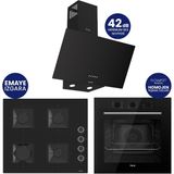 Ferre QBL62CS - SS205 -D086SA 60 cm Siyah Cam Silentart Turbolu Ankastre Set -Yeni 2026
