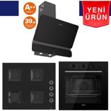 Ferre Silenart Ultra Sessiz Siyah Ankastre Set (QBL62CS + SS205 + D080 -Sa) A++ Enerji Sınıfı 600 m³/h Hava Debisi