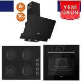 Ferre Silenart Yeni Seri Ultra Sessiz Siyah Ankastre Set ( QBL62CS + CS205-FA + D063 -Sa )