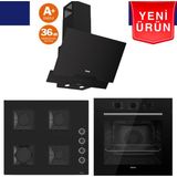 Ferre Silenart Yeni Seri Ultra Sessiz Siyah Ankastre Set ( QBL62CS + SS205 + D063 -Sa )