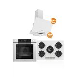 Ferre Steam Plus 75 Serisi 3lü Cam Ankastre Set (QEP64CB-RS036-D064-SA)
