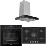 Ferre Steam Plus 75 Serisi 3lü Cam Ankastre Set (QEP64CS-ED035-D100)