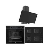 Ferre Steam Plus Serisi 3lü Cam Ankastre Set (qep64cs-ss205-d077) SİYAH
