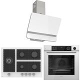 Ferre Steamart Bl Modüler Serisi Beyaz Cam Ankastre Set D081+BL136+XE64CB Yüksek Performanslı A Enerji Sınıfı