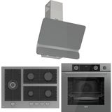 Ferre Steamart Bl Modüler Serisi Gri Cam Ankastre Set (D082+BL138+XE64CPR) - Antrasit