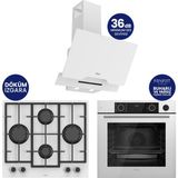 Ferre Steamart & Fryart Chef Edition Beyaz 3'lü Ankastre Set XE64CB-LN386-D064SA
