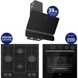 Ferre Steamart & Fryart Chef Edition Siyah 3'lü Ankastre Set XE64CS-LN385-D080SA