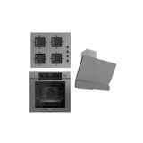 Ferre Steamart-Fryart Serisi Gri Set (SS208 + QEP64CPR +D082 ) - Emaye Izgara