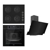 Ferre Steamart-Fryart Serisi Siyah Set (CS205-FA + QEP64CS +D063 ) - Emaye Izgara / Kademeli Musluk