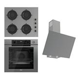 Ferre Steamart-Fryart-Sılentart Serisi Gri Set (CS208-FA + QEP64CPR +D079-SA ) - Emaye Izgara / Kademeli Musluk