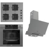 Ferre Steamart-Fryart-Sılentart Serisi Gri Set (SS208 + QEP64CPR +D065-SA ) - Emaye Izgara