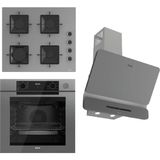 Ferre Steamart-Fryart-Sılentart Serisi Gri Set (SS208 + QEP64CPR +D082-SA ) - Emaye Izgara