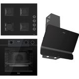 Ferre Steamart-Fryart-Sılentart Serisi Siyah Set (SS205 + QEP64CS +D080-SA ) - Emaye Izgara