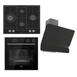 Ferre Steamart ve Fryart ED075 - XE64CS -D080 3'lü Siyah Ankastre Set