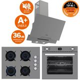 Ferre ve Afm Tech Marka / Greyon Antrasit Gri Ultra Sessiz Ankastre Set( D065-SA + FM2210 + FM7710)