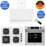 Ferre Ve Afm Tech Marka Modea / Turbolu Beyaz Dijital Ankastre Set (Sc406-Wfa Wok+Fm7701+Fm3401)