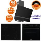 Ferre Ve Afm Tech Marka Sessiz Bon Elek.vitro Siyah Dijital Ankastre Set (D080-Sa + V6-04 + Fm7700)