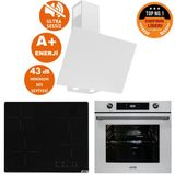 Ferre Ve Afm Tech Marka Sessiz Edge Elek.vitro Beyaz Dijital Ankastre Set (D078-Sa + V6-04 +Fm7701)