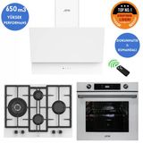 Ferre Ve Afm Tech Marka Wave Turbolu Beyaz Dijital Ankastre Set (Ed076-Wfa Wok+Fm7701+Fm3401)