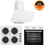 Ferre ve Afm Tech Markalı / Alve Flameart Beyaz Ankastre Set ( CS206-FA + FM7301 + FM2201)