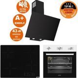 Ferre ve Afm Tech Markalı / Cook Elektrikli Vitro. Sessiz Ankastre Set (D077-SA + V6-04 + FM7301)