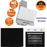 Ferre ve AFM Tech Markalı / Edge Elektrikli Vitro. Sessiz Ankastre Set (D081-SA + V6-04 + FM7301)